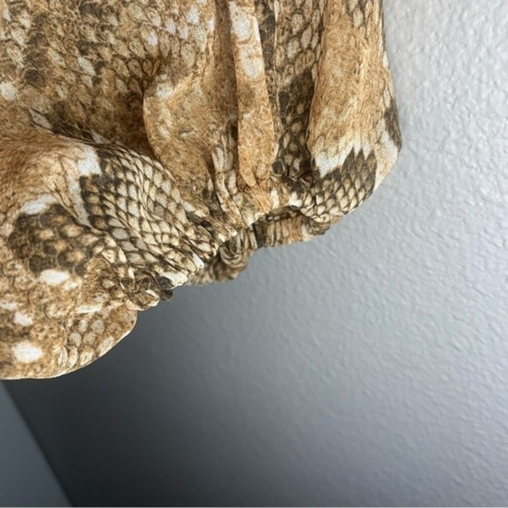 ZARA snake print sheer balloon sleeve blouse women’s size small - Picture 4 of 5